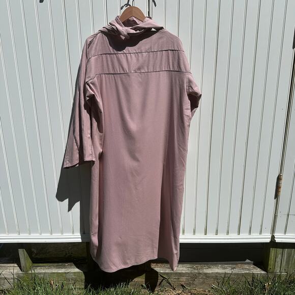 Baserange Lesie Dress Kaftan Caftan Ahimsa Raw Wild Silk Pompei Rose Size M NWT - Picture 12 of 16